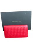 Bottega Veneta Red Intrecciato Wallet on Chain