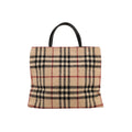 Burberry Woven Plaid Top Handle Bag