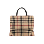 Burberry Woven Plaid Top Handle Bag