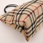 Burberry Woven Plaid Top Handle Bag