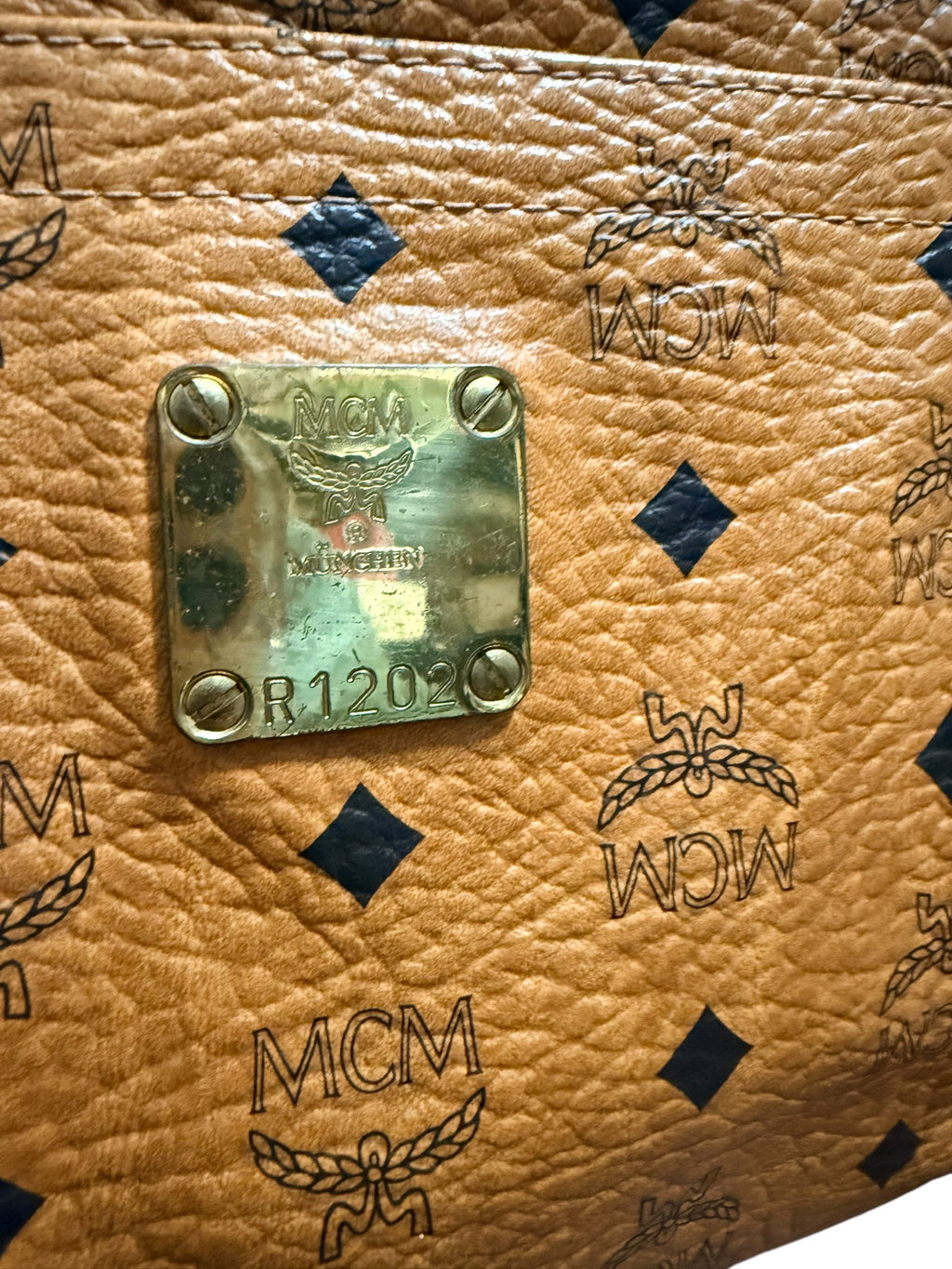 MCM Vintage Visetos Leather Tote