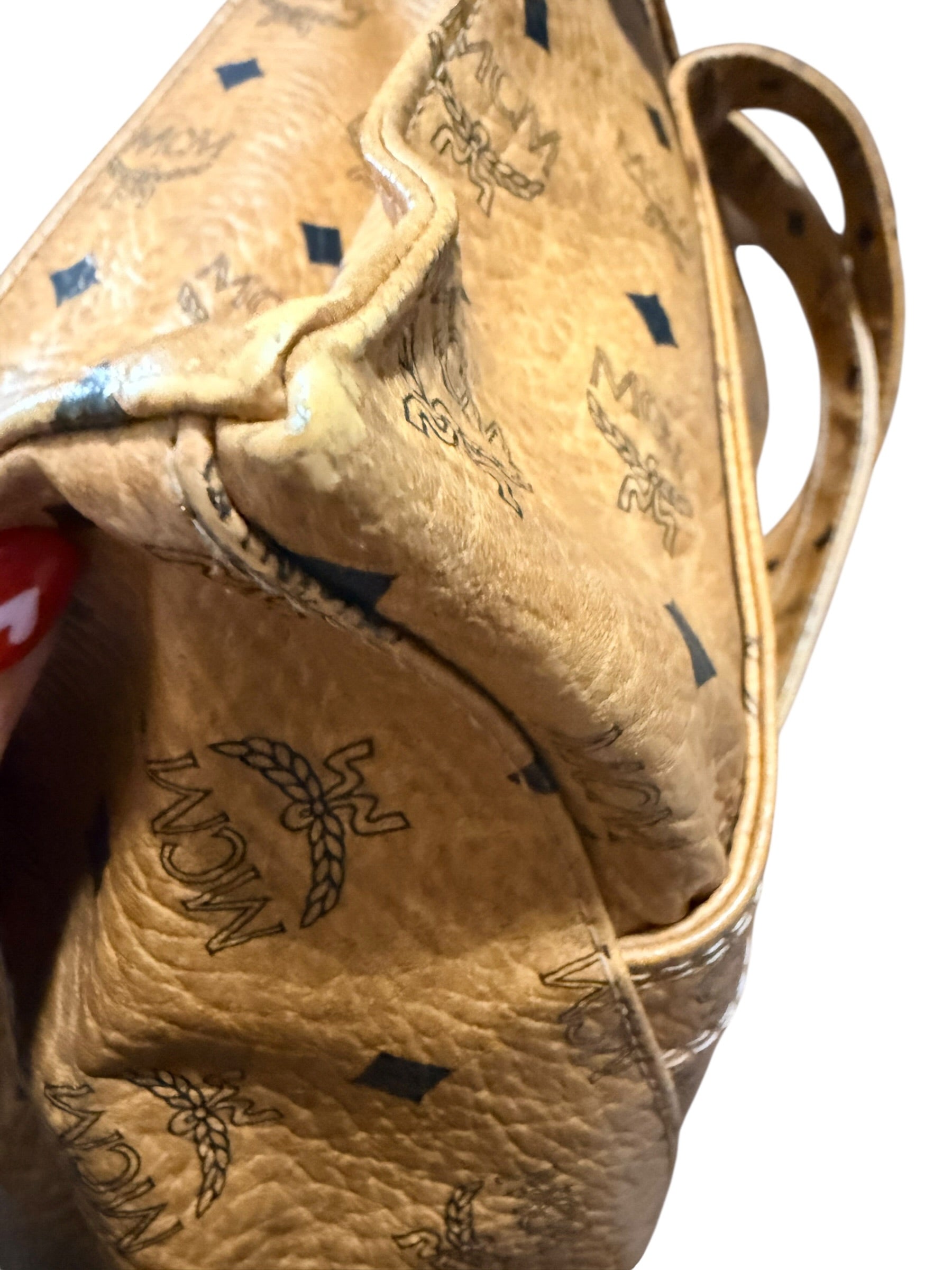 MCM Vintage Visetos Leather Tote