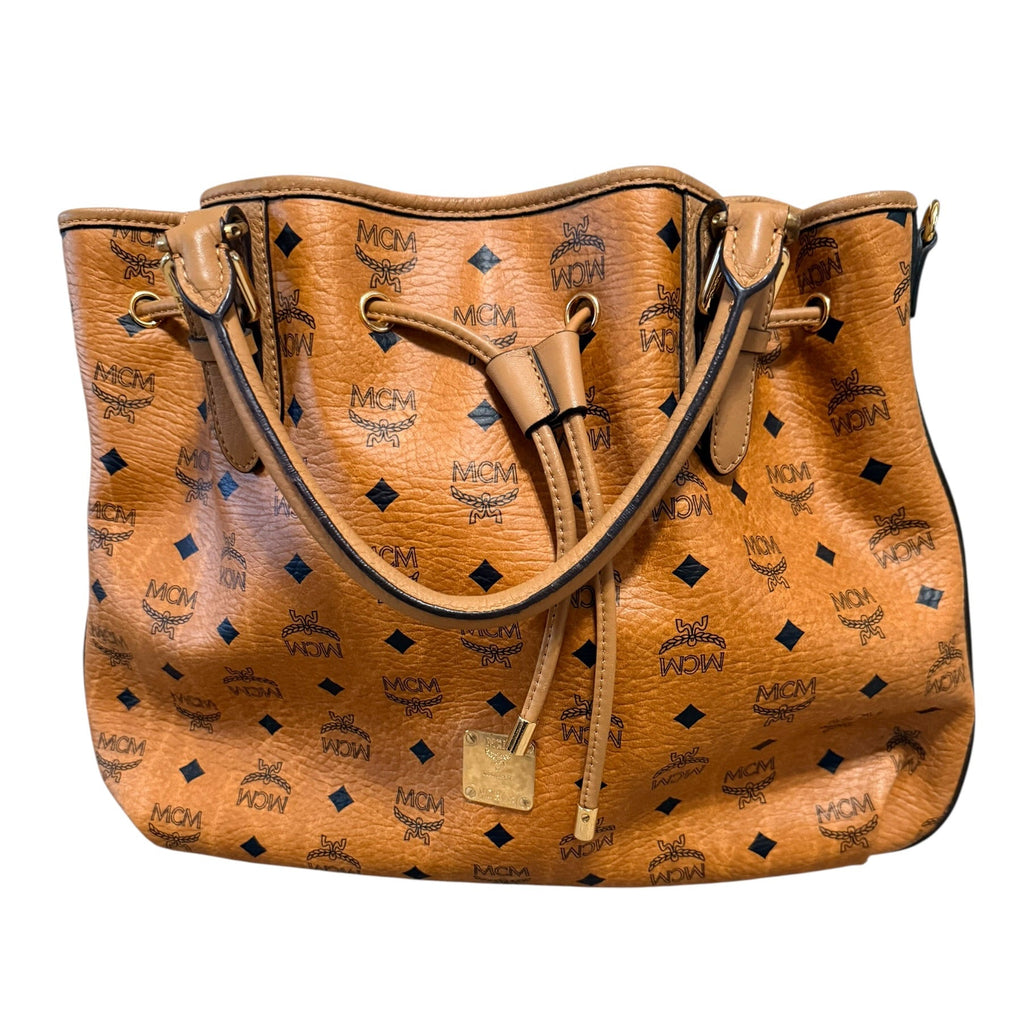 MCM Cognac Visetos Leather Bag