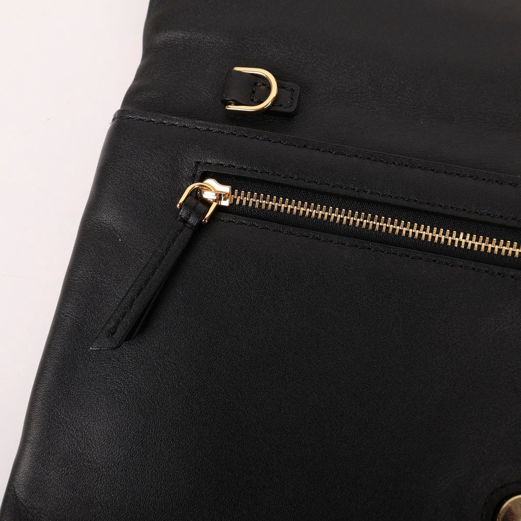 MCM Black Studded Leather 2 Way Bag