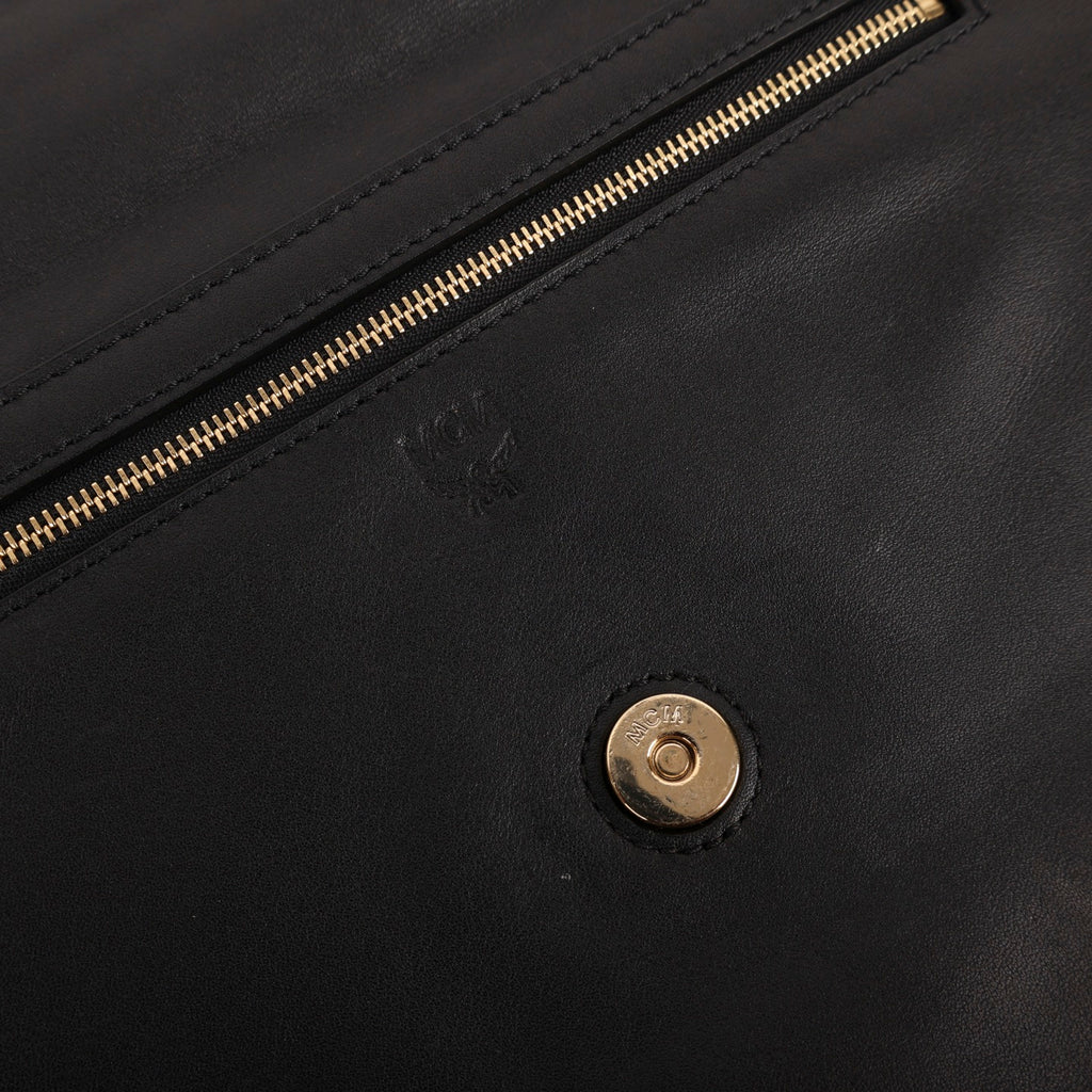 MCM Black Studded Leather 2 Way Bag