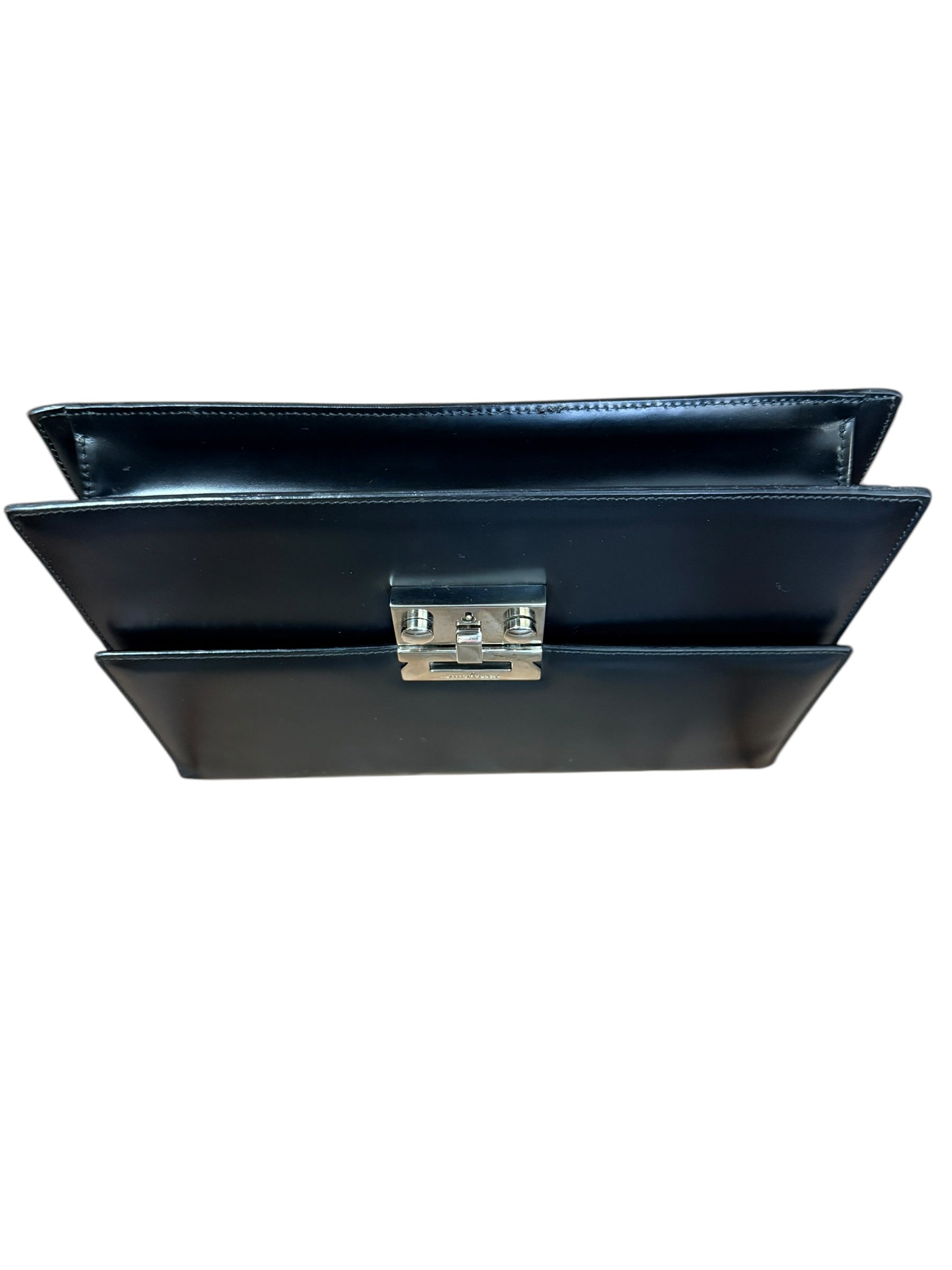 Ferragamo Black Leather Clutch