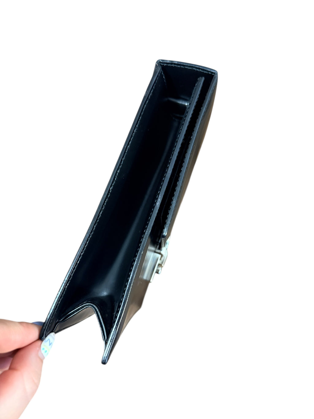 Ferragamo Black Leather Clutch