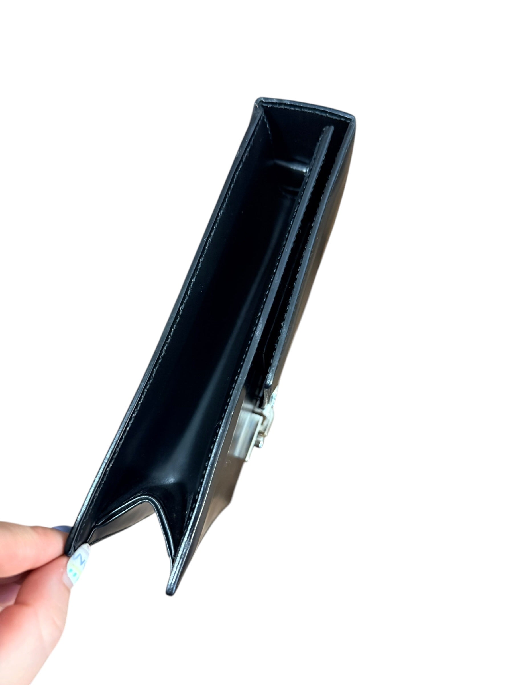 Ferragamo Black Leather Clutch