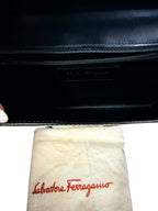 Ferragamo Black Leather Clutch