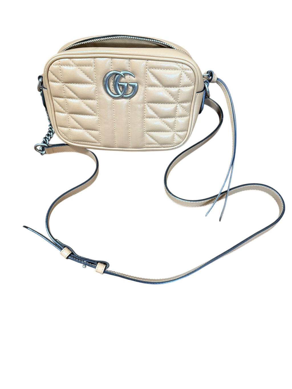 Gucci GG Marmont Tan Matelassé Crossbody Bag