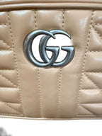 Gucci GG Marmont Tan Matelassé Crossbody Bag