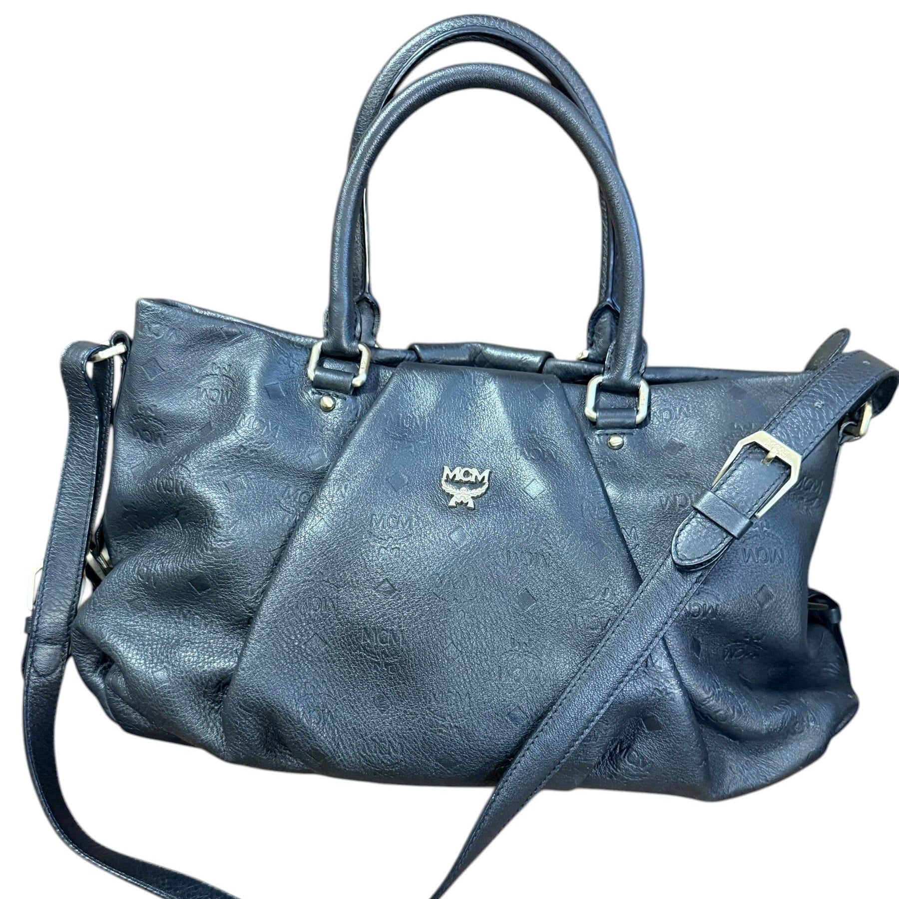MCM Black Leather Two-Way Bag