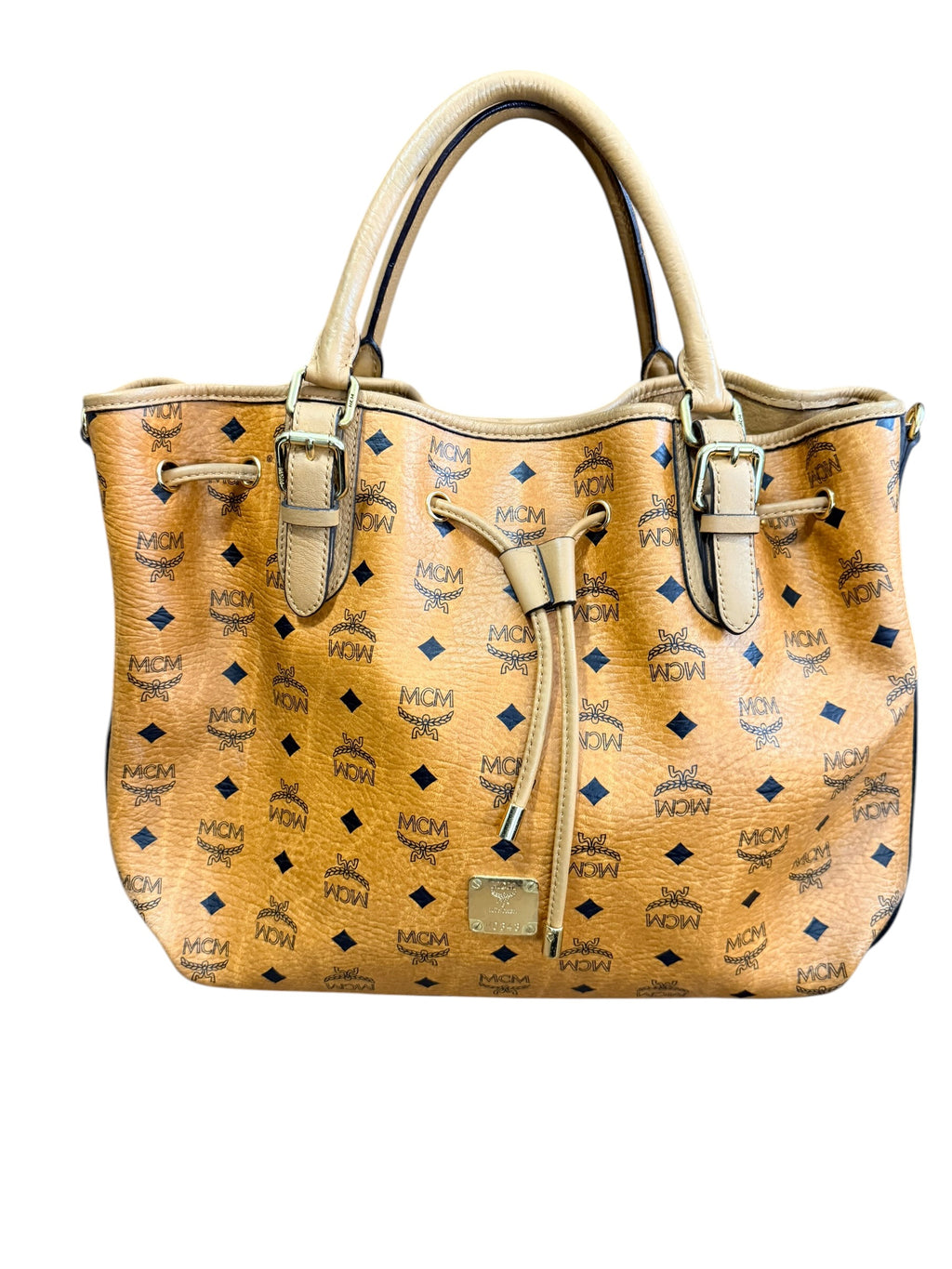MCM Cognac Visetos Leather Bag