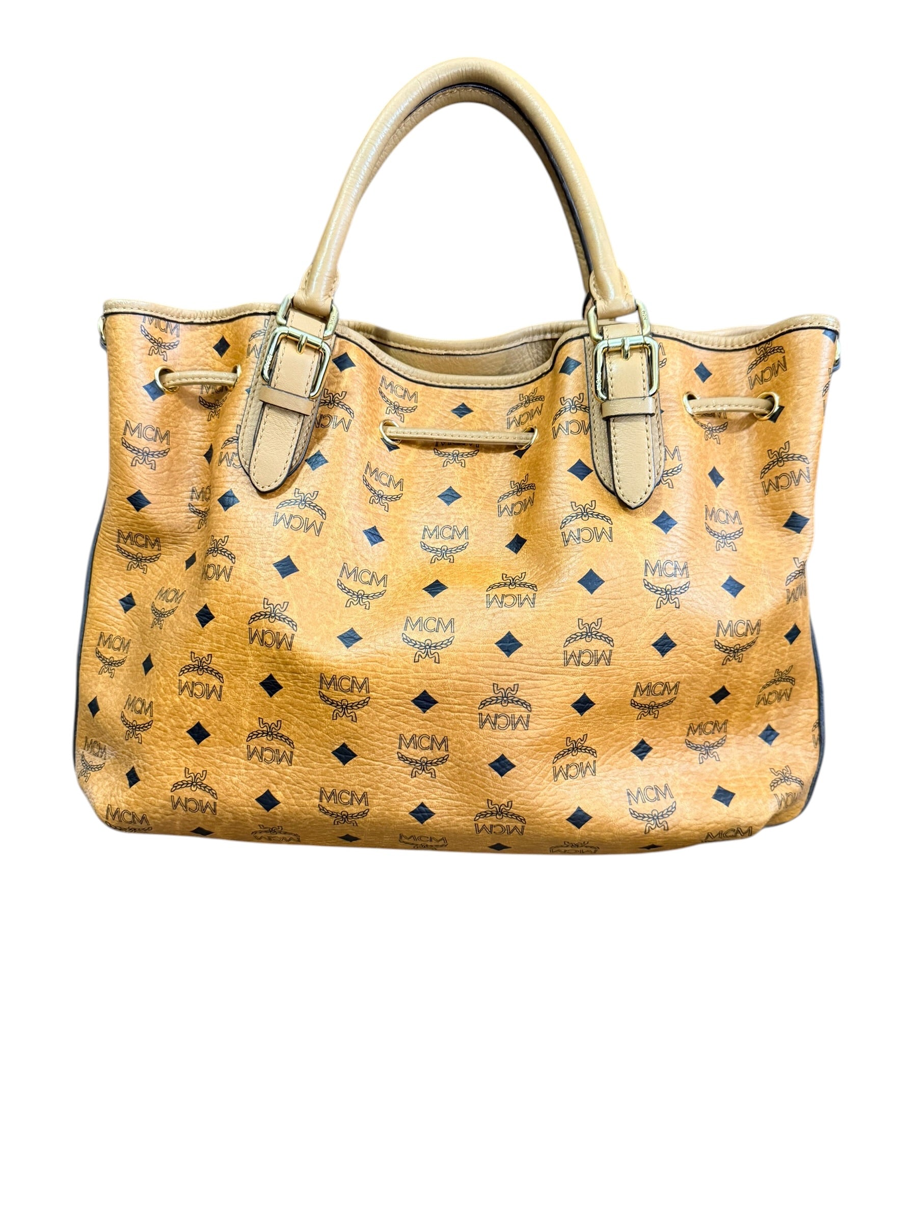 MCM Cognac Visetos Leather Bag