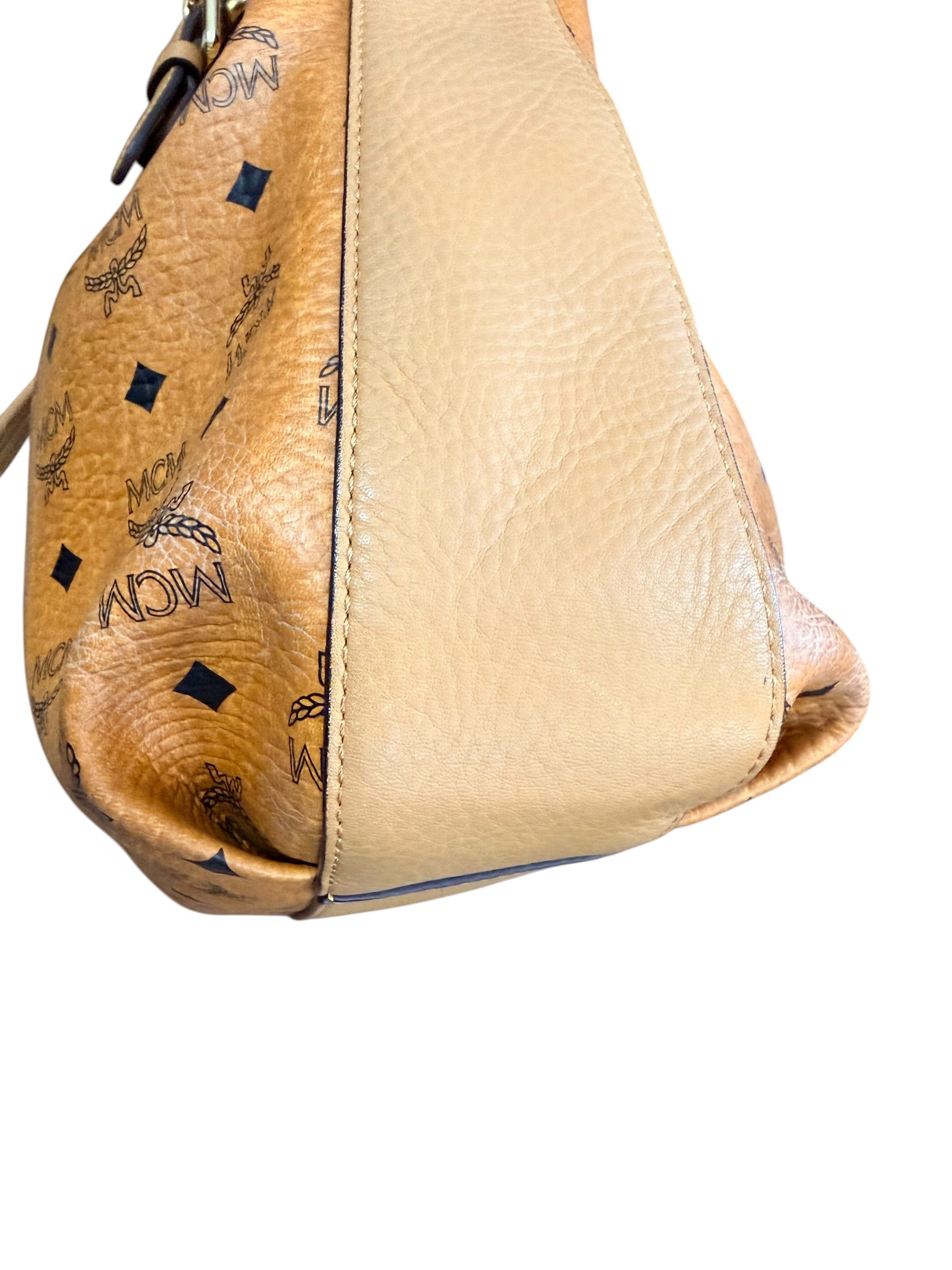 MCM Cognac Visetos Leather Bag