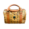 MCM Cognac Visetos Bando Boston Bag