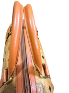 MCM Cognac Visetos Bando Boston Bag