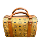 MCM Cognac Visetos Bando Boston Bag
