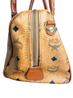 MCM Cognac Visetos Boston Bag