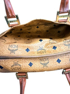 MCM Cognac Visetos Boston Bag