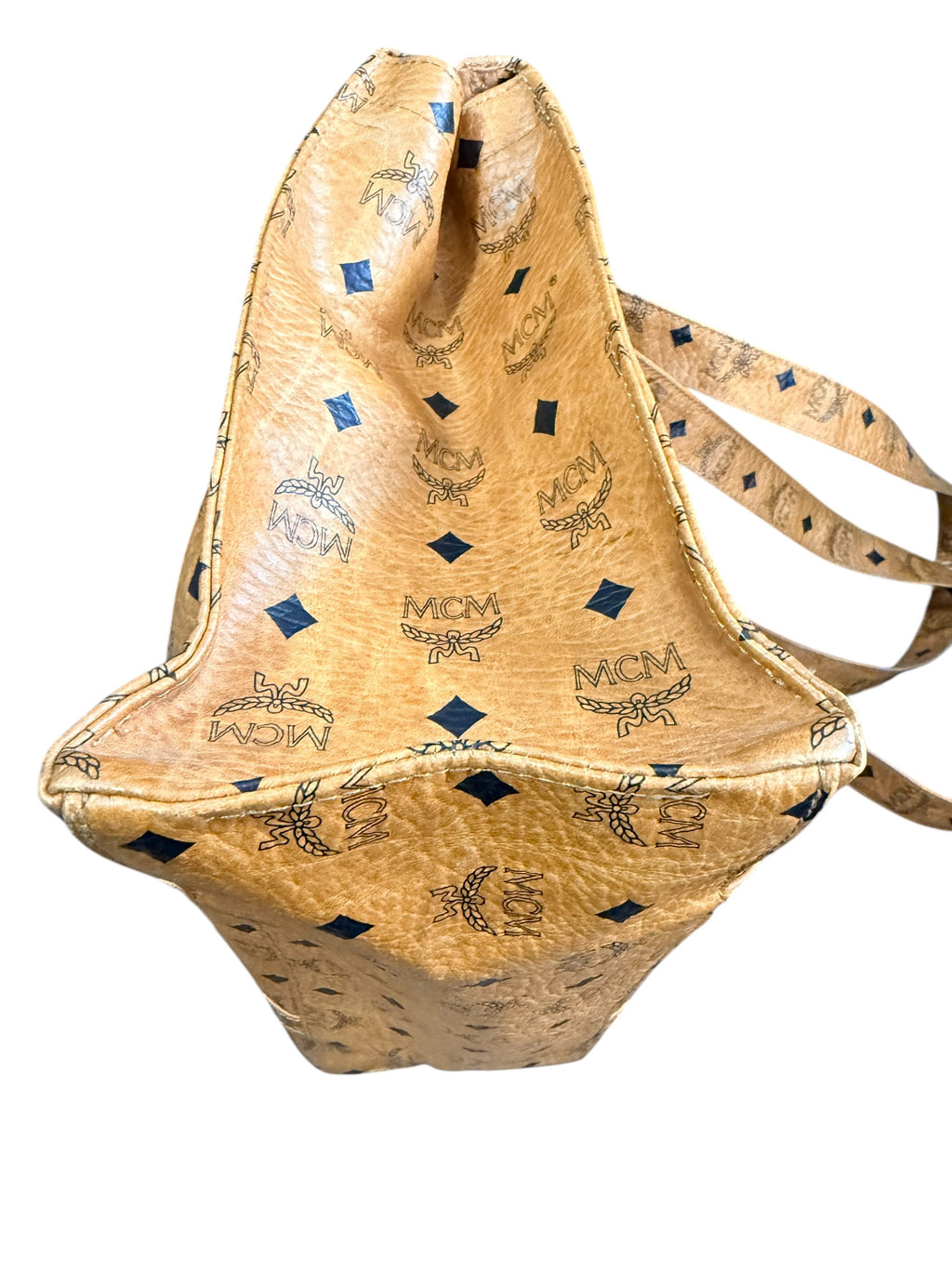 MCM Cognac Visetos Shopper Tote