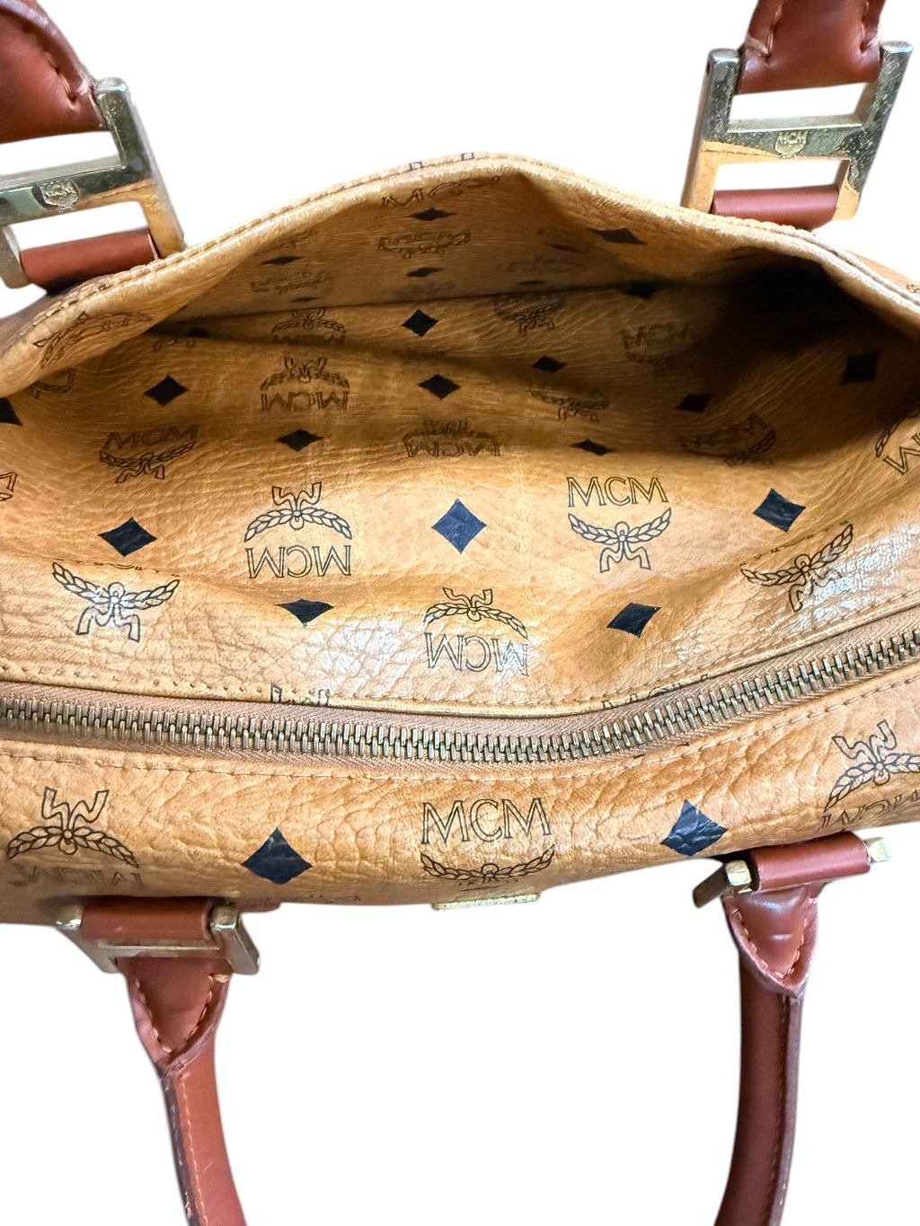 MCM Vintage Visetos Boston Bag