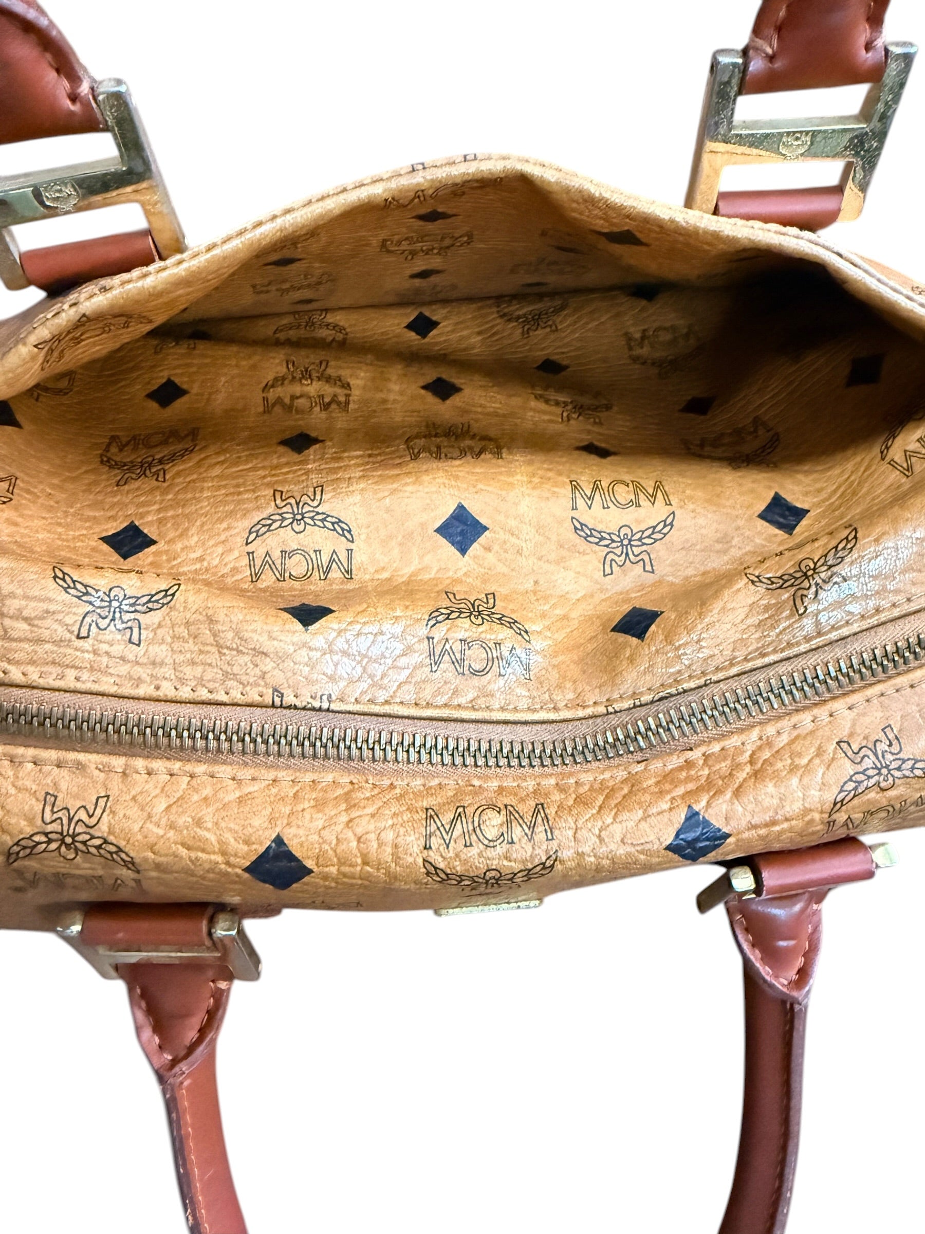 MCM Vintage Visetos Boston Bag