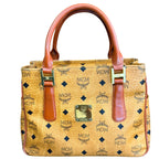 MCM Cognac Visetos Top Handle Bag
