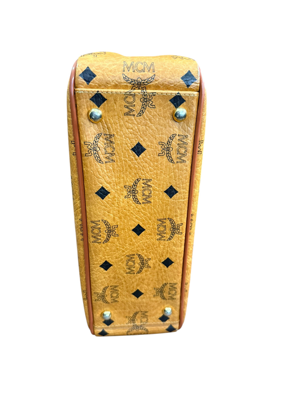 MCM Cognac Visetos Top Handle Bag