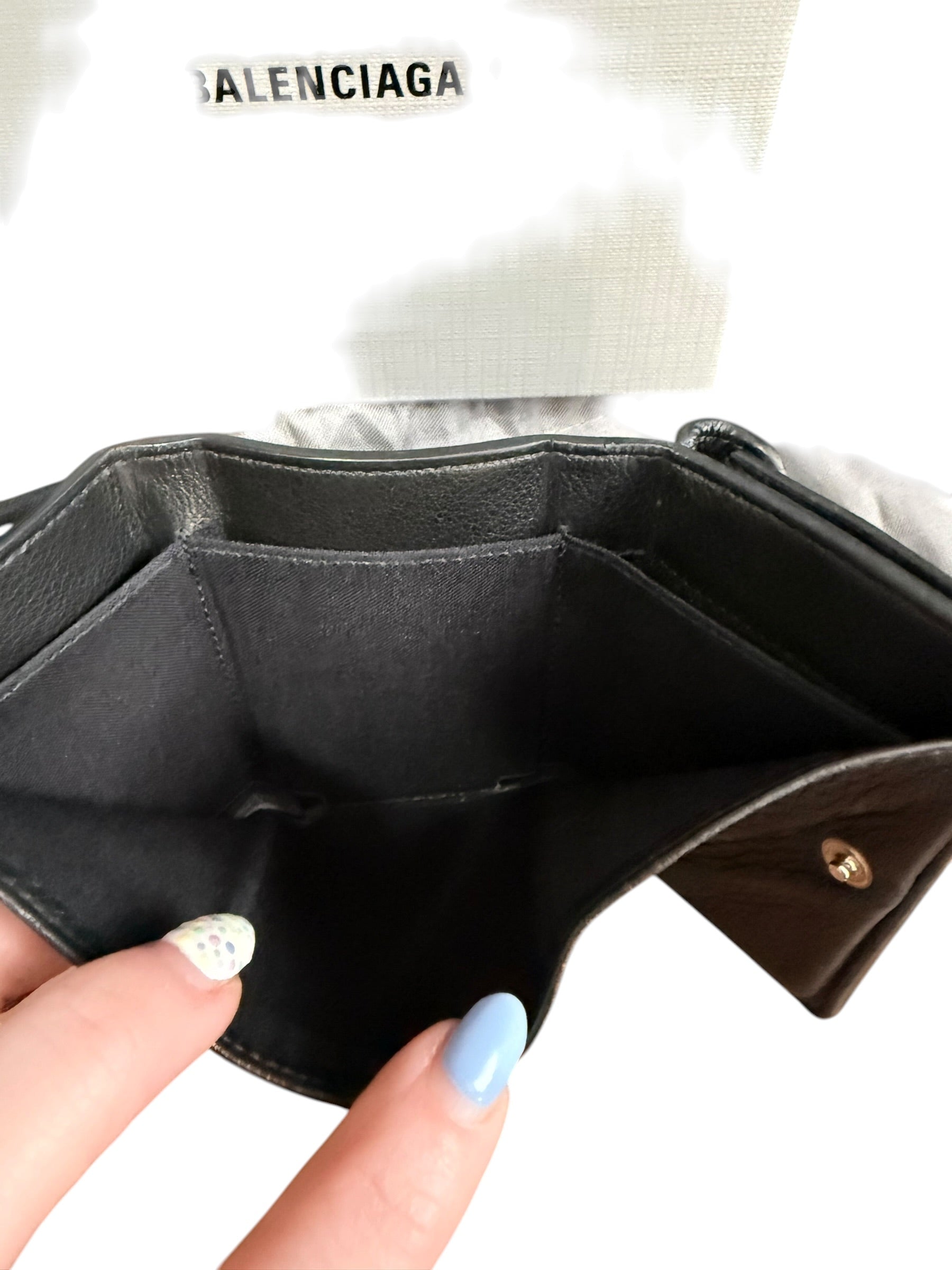 Balenciaga Mini Compact Wallet with Box & Dust Bag