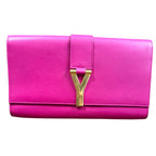 Saint Laurent “Y” Gold Hardware Pink Clutch