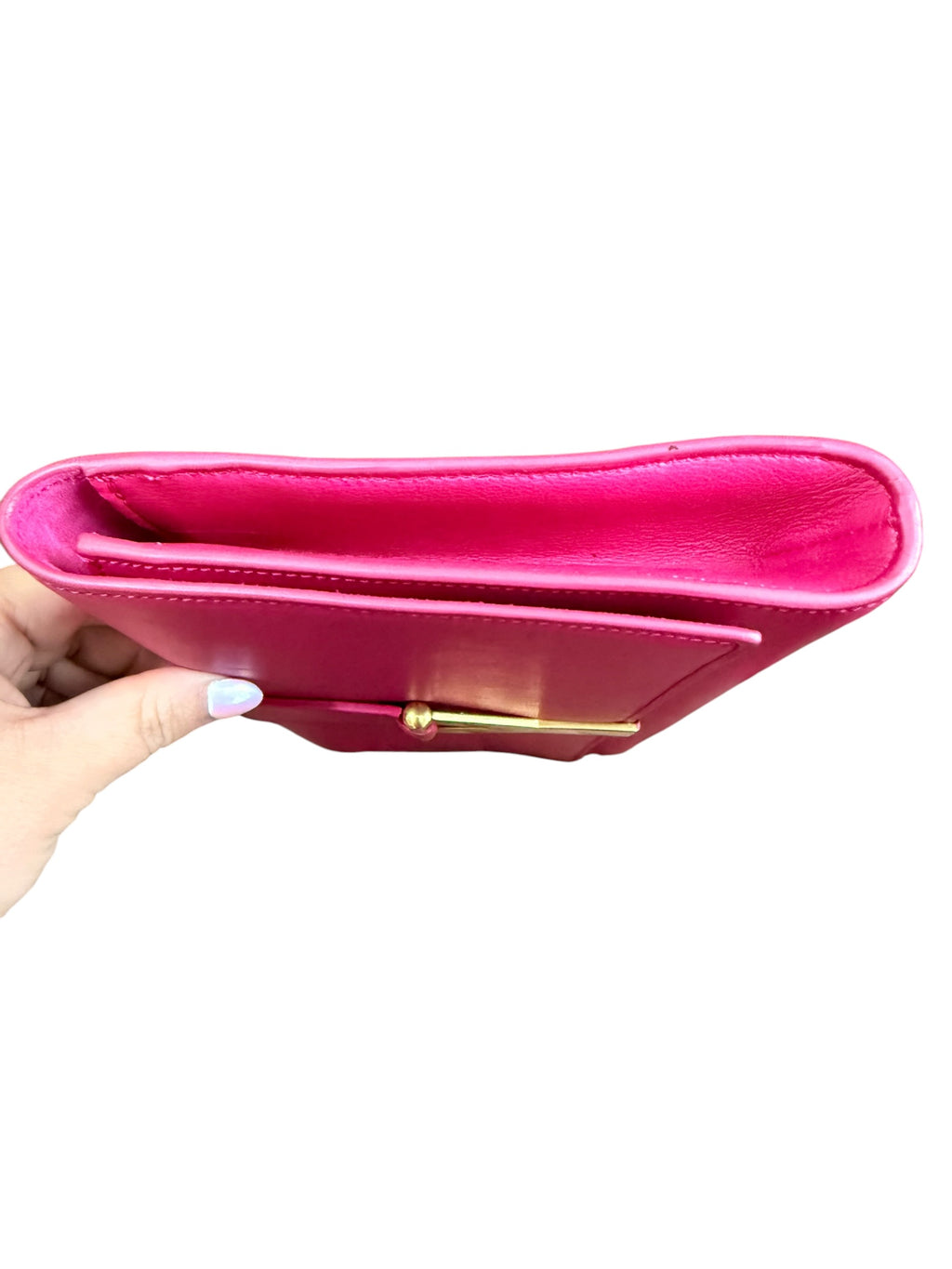 Saint Laurent “Y” Gold Hardware Pink Clutch