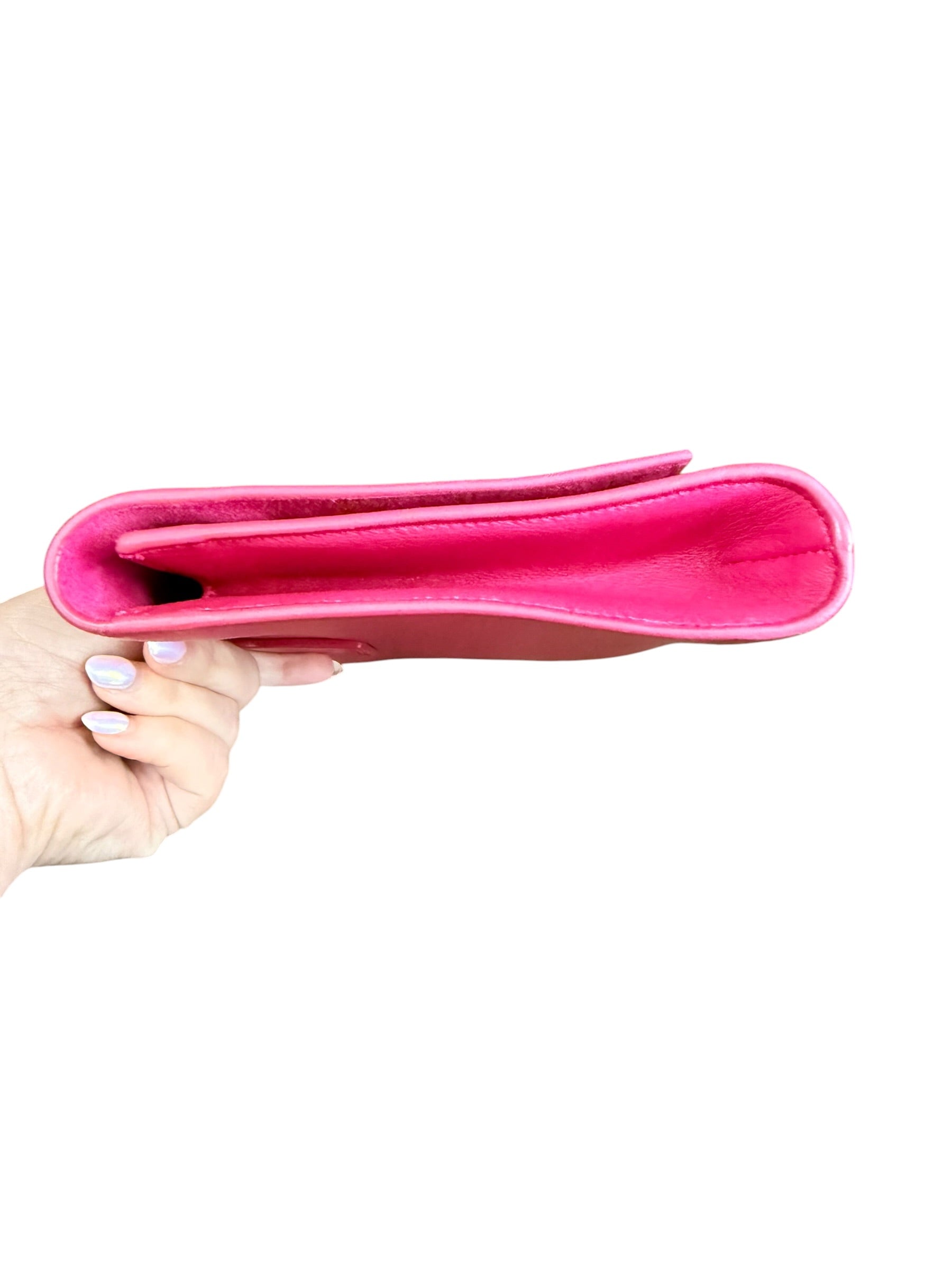 Saint Laurent “Y” Gold Hardware Pink Clutch