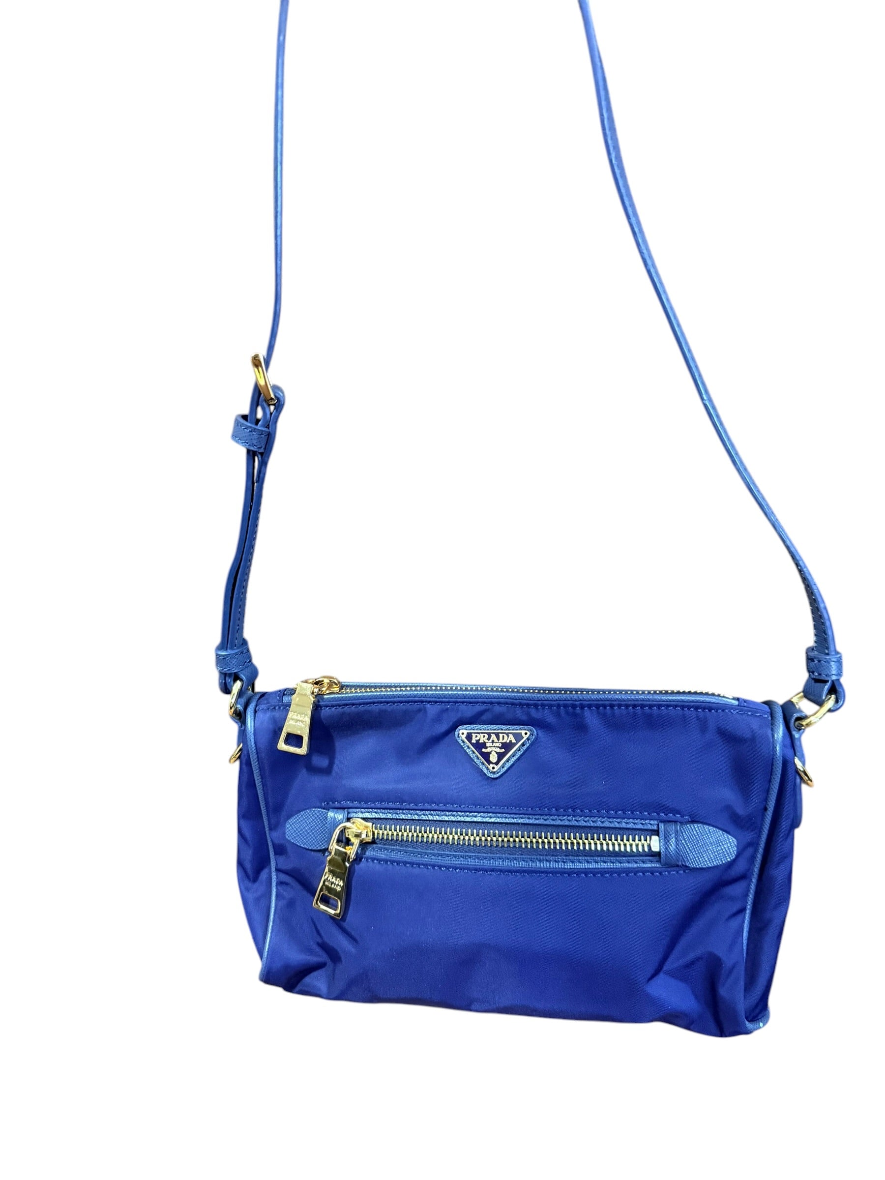 Prada Navy Blue Nylon Shoulder Bag