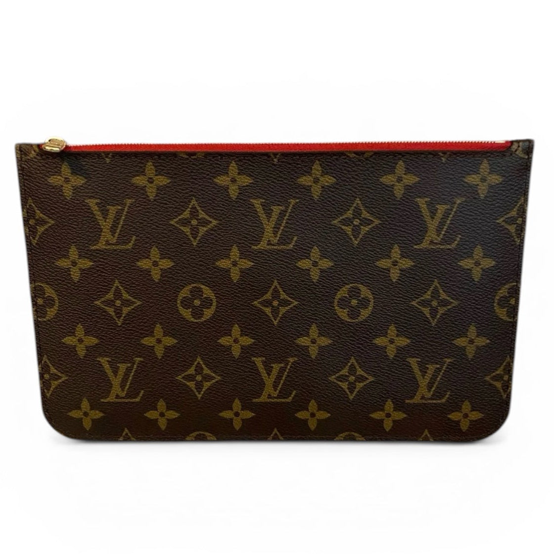 Louis Vuitton Monogram Neverfull Pouch – Red Interior