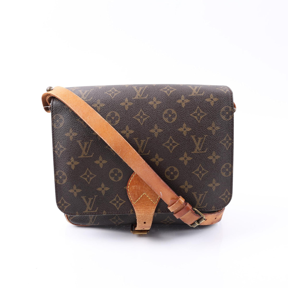 Louis Vuitton GM Cartouchiere Brown Monogram Shoulder Bag