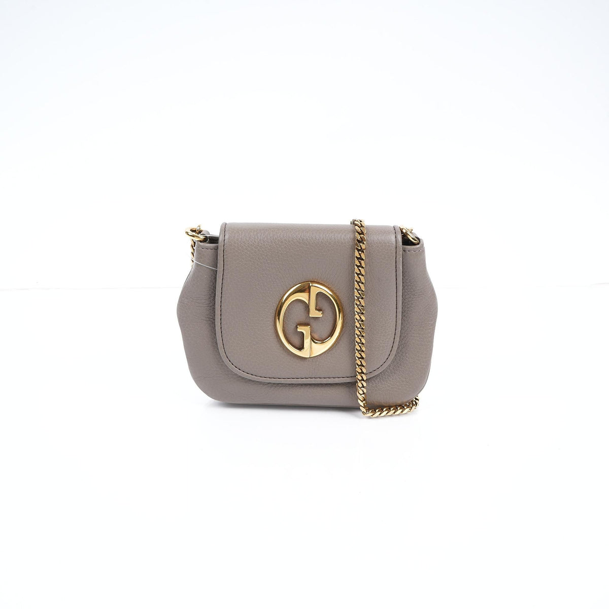 Gucci 1973 Neutral Taupe Leather Mini Shoulder Bag
