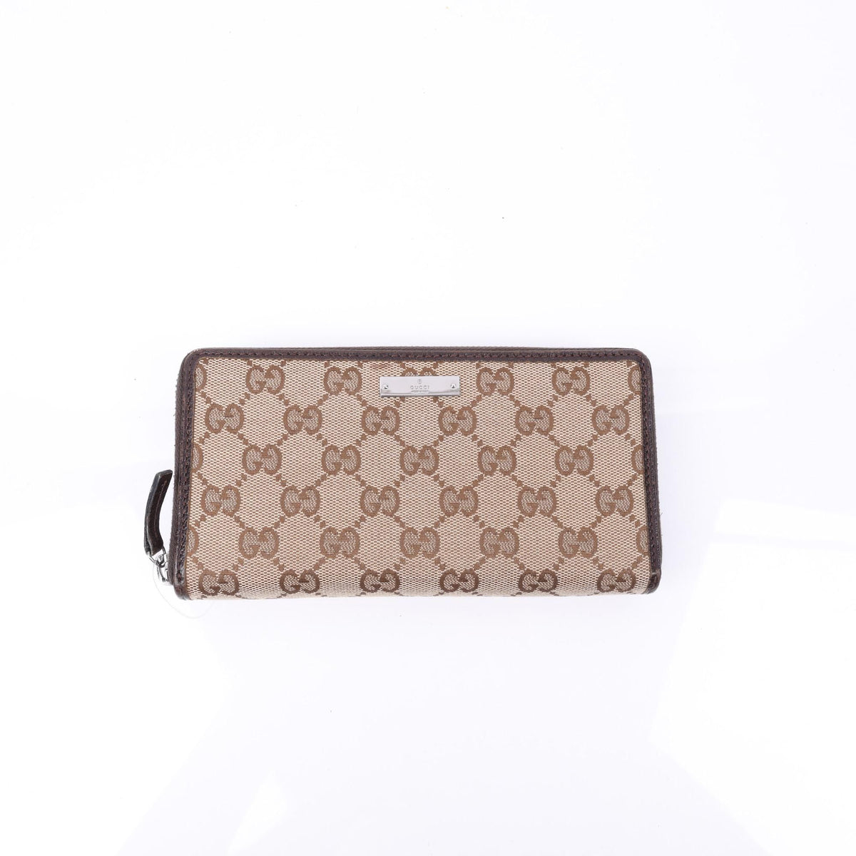 Gucci Metal Bar Brown GG Canvas Wallet
